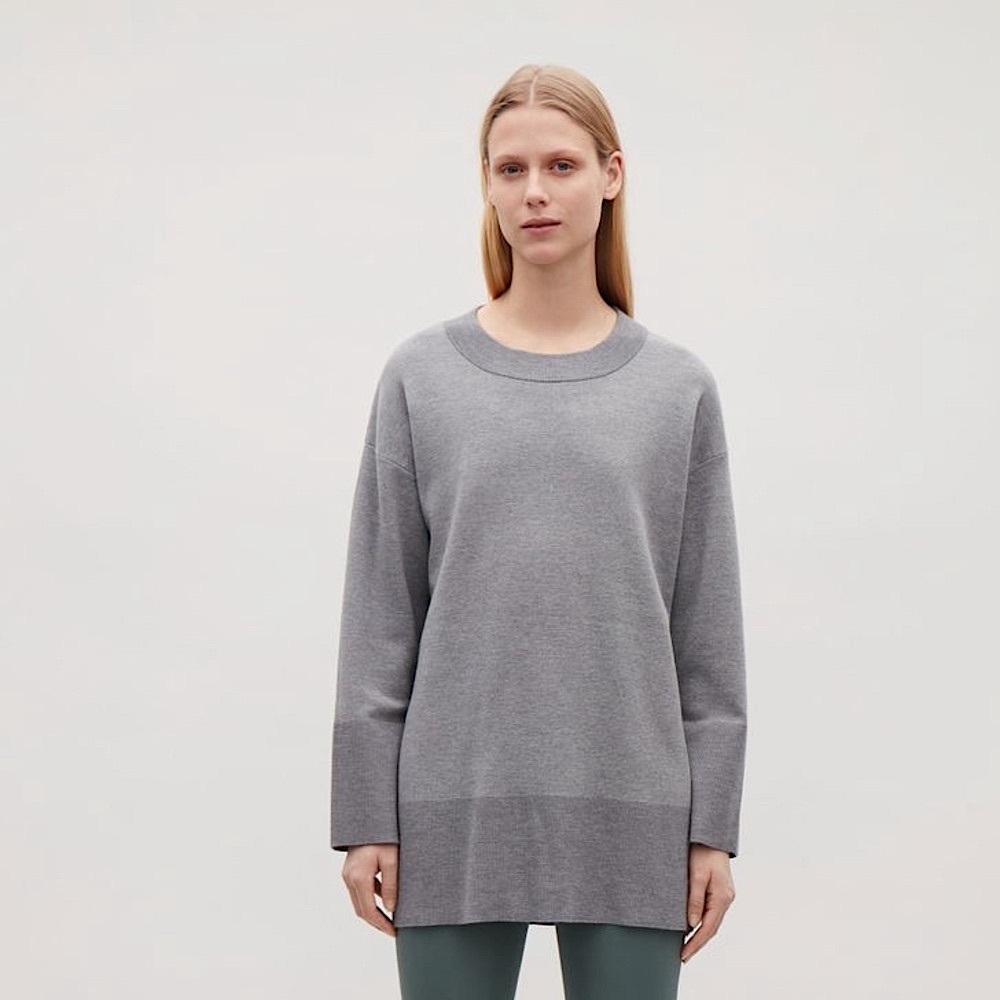 COS Oversized Wool Blend Crew Neck Tunic Jumper Sweater Women’s XS- Fits Medium